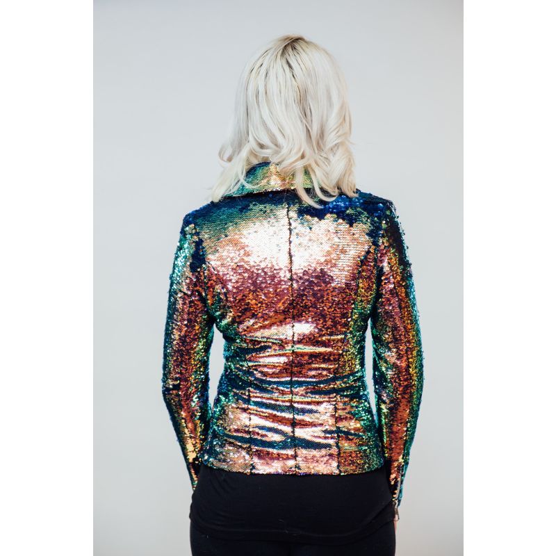 Any Old Iron Mens Oil Slick Sequin Jacket