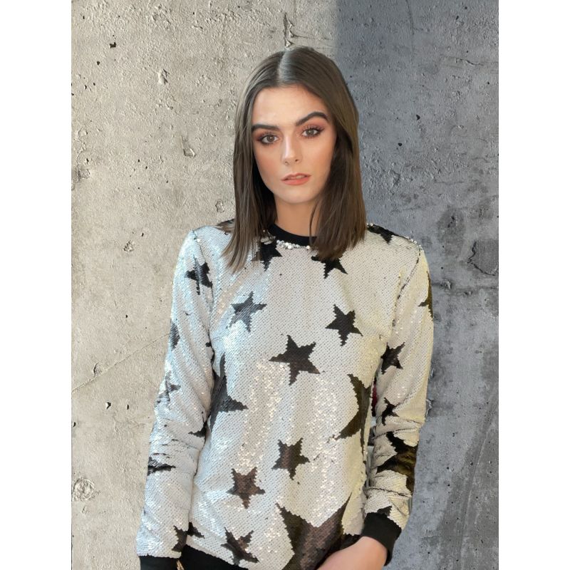 Any Old Iron Sparkle Star White Sweatshirt image