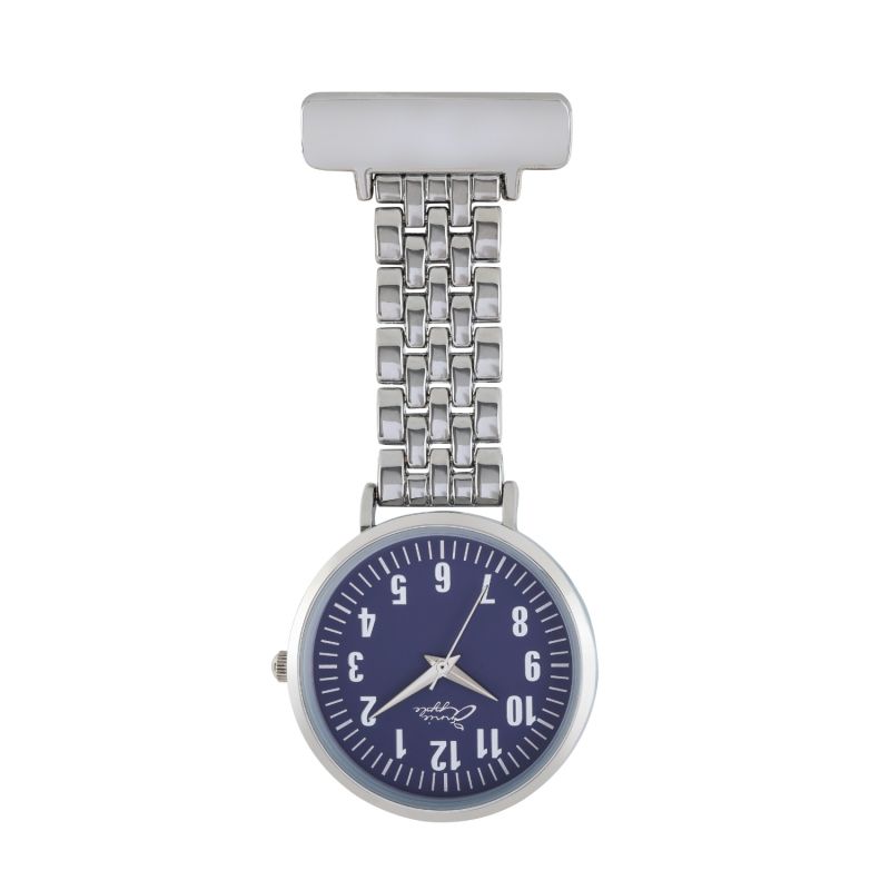 Annie Apple Navy/Silver Chain Link Nurse Fob Watch image