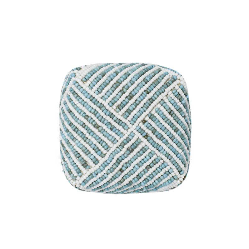 Bali Beaded Box Petite - Aqua & White image