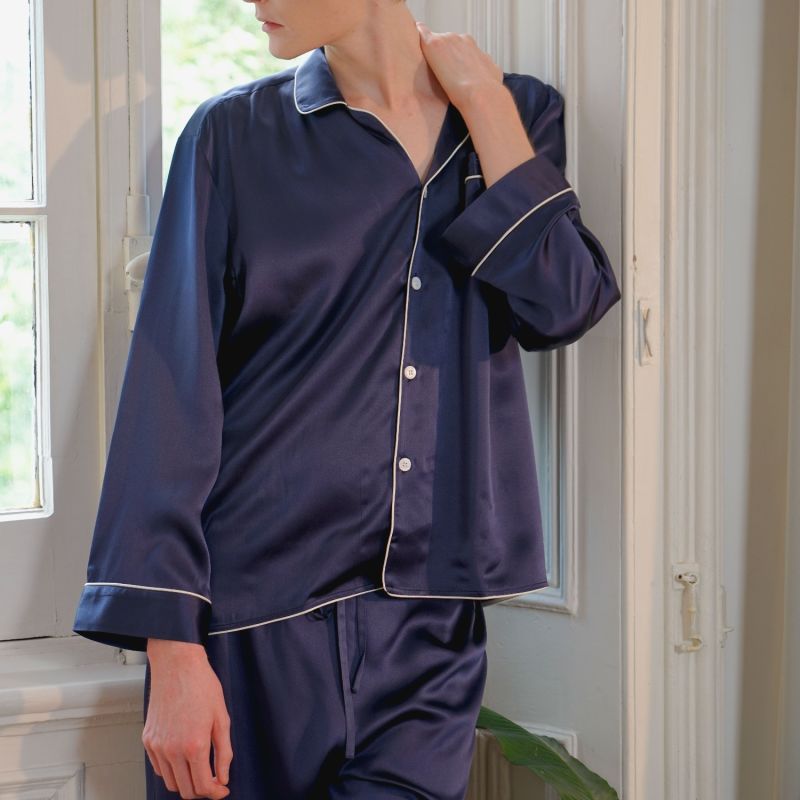 Classic Men’S Silk Essentials Pajama - Dark Blue image