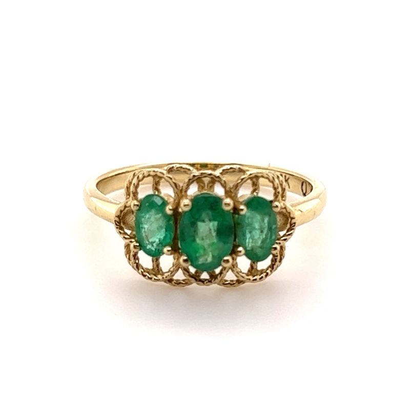 Aomame | Gold Emerald Ring image