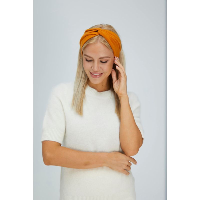 Cashmere Twisted Front Headband - Orange image