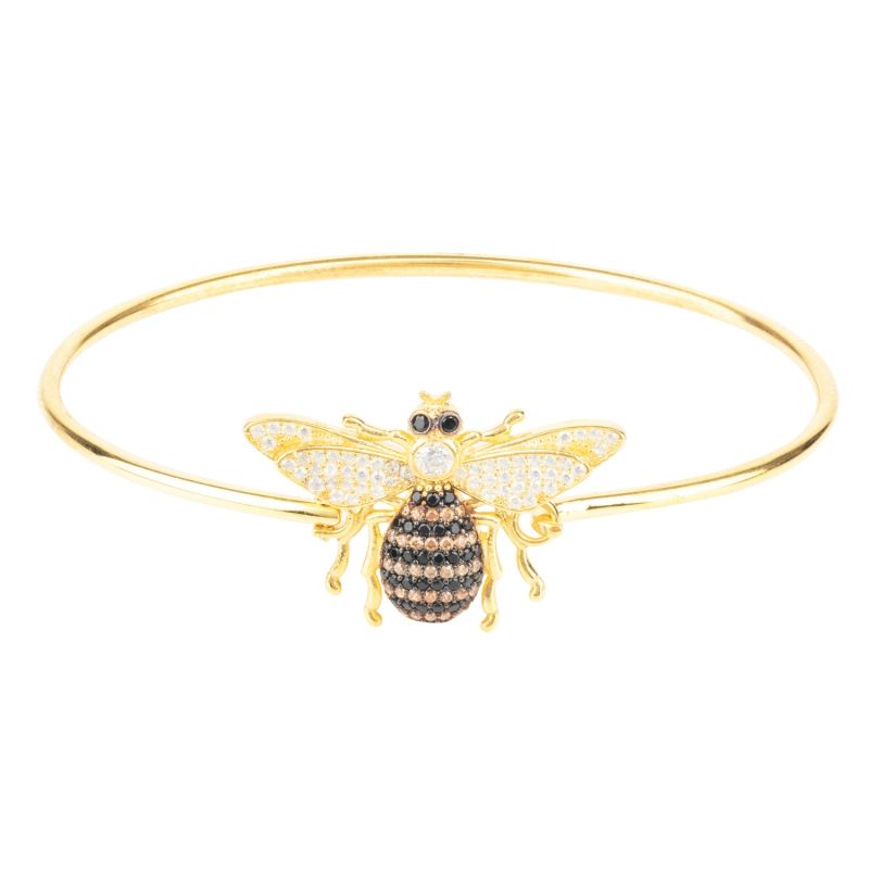 Honey Bee Bangle Bracelet Gold image