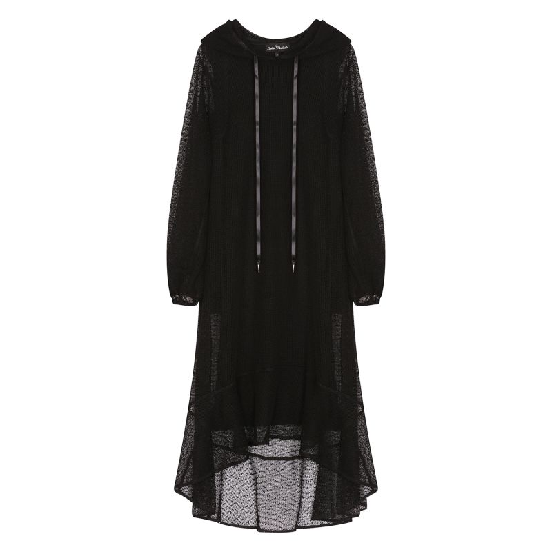 Aphrodite Black Holiday Resort Midi Dress With Hoodie image