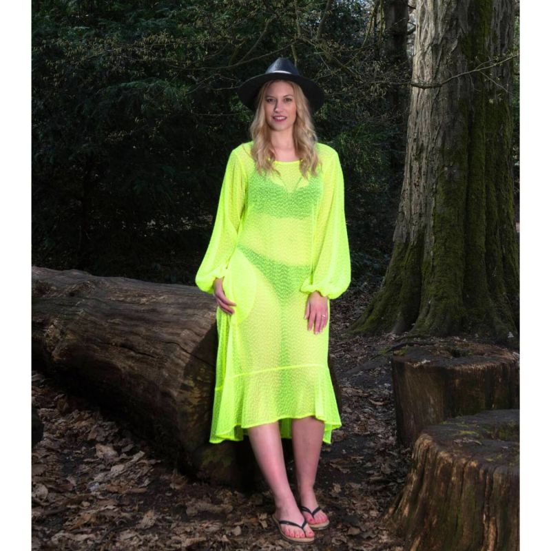 Aphrodite Neon Lime Holiday Resort Midi Dress image