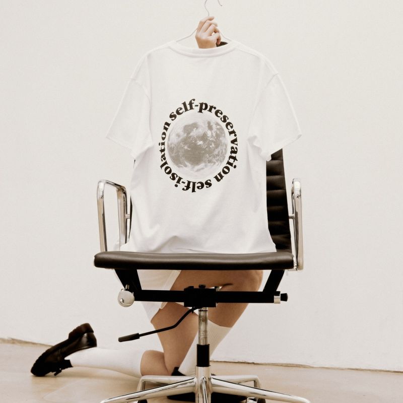 Self-Preservation Self-Isolation Organic Cotton Tee - White image