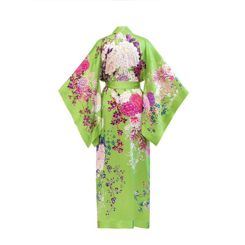 Apple Green Silk Kimono