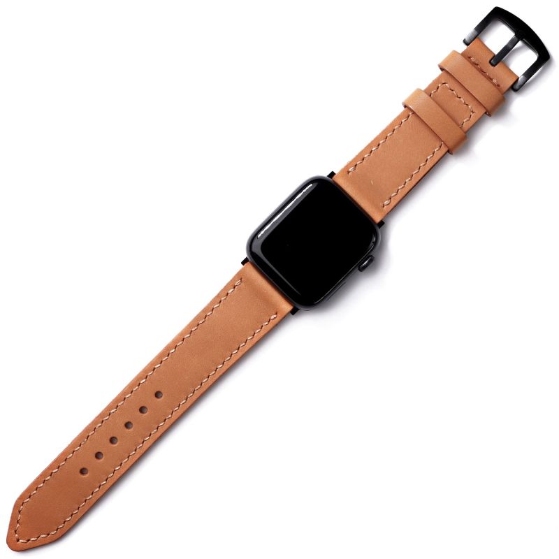 Apple Watch Ultra Custom Made Leather Watch Strap - Apricot image