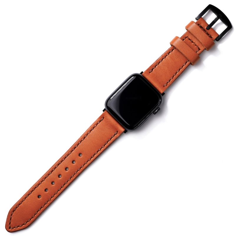 Apple Watch Ultra Custom Made Leather Watch Strap - Cognac image