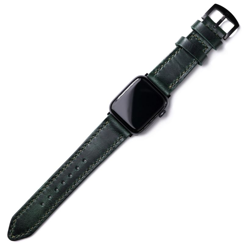 Apple Watch Ultra Custom Made Leather Watch Strap - Forest Green image