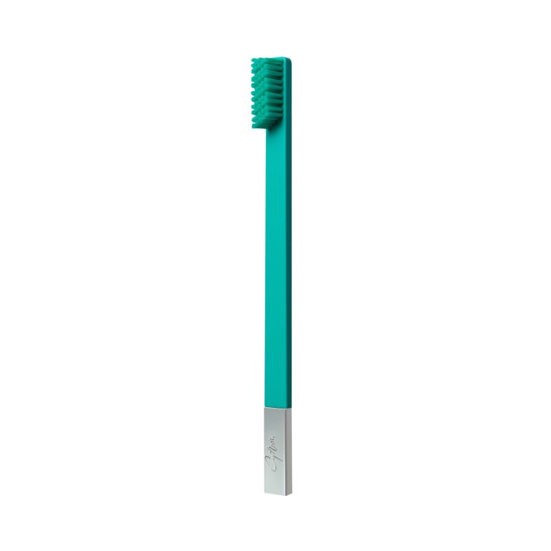 Apriori Turquoise Blue Silver Medium Toothbrush image