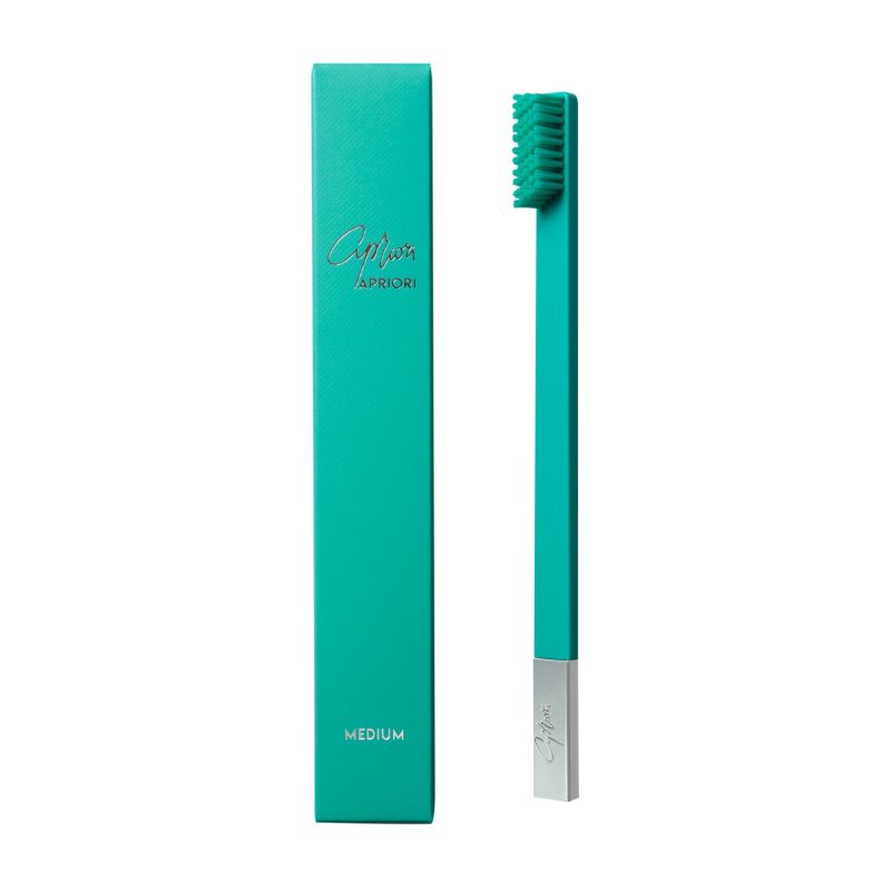 Apriori Turquoise Blue Silver Medium Toothbrush image