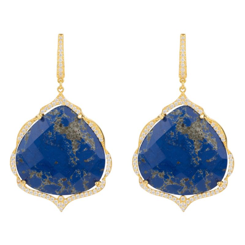 Antoinette Earrings Gold Blue Lapis Lazuli image