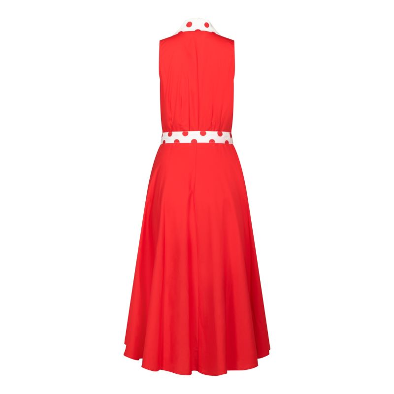 Adelaide Alluring Midi Dress In Red With White & Red Polka Dots image