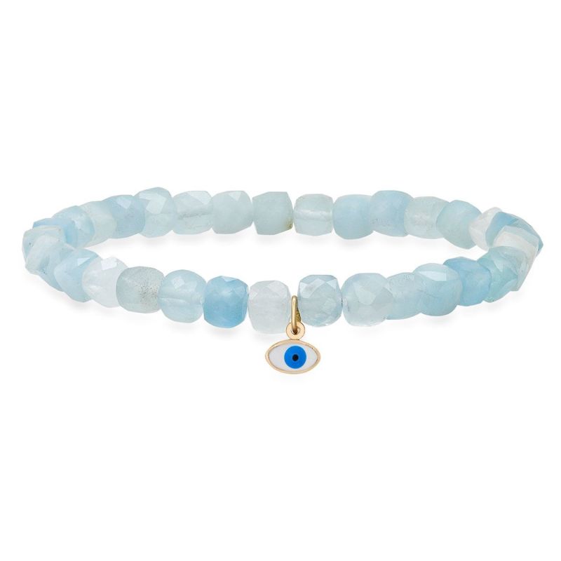 Aquamarine Evil Eye Bracelet image