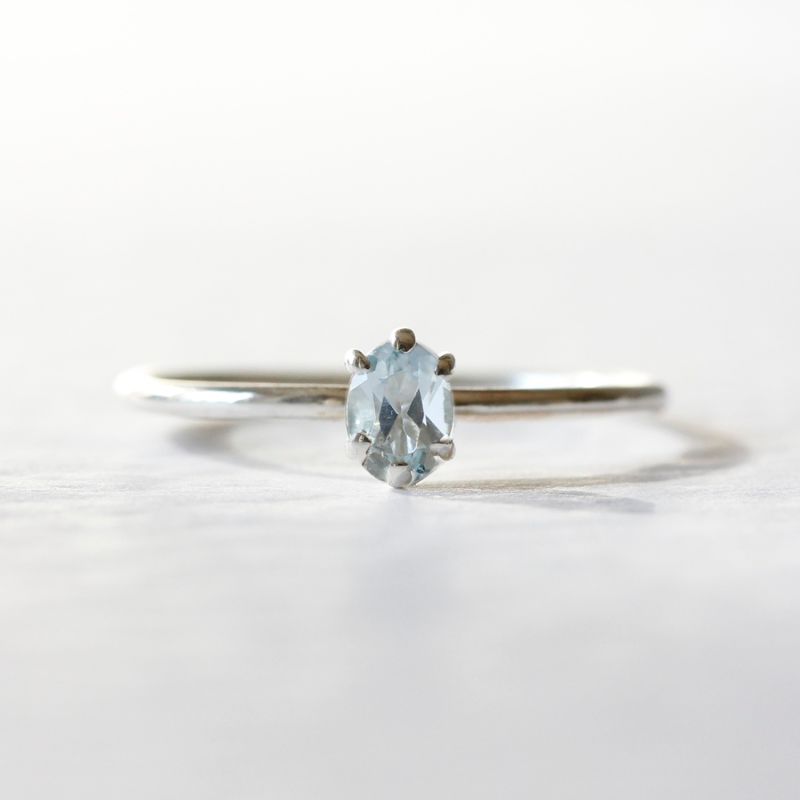 Aquamarine Ring - Silver image