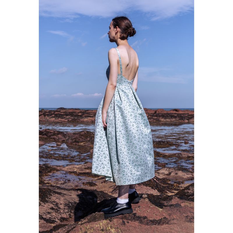 Aria White Green Pattern Maxi Dress image