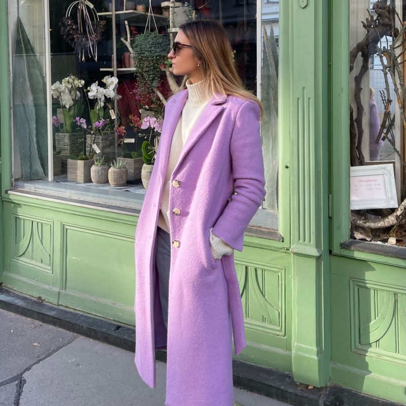 Arthur Lavender Boiled Wool Coat image