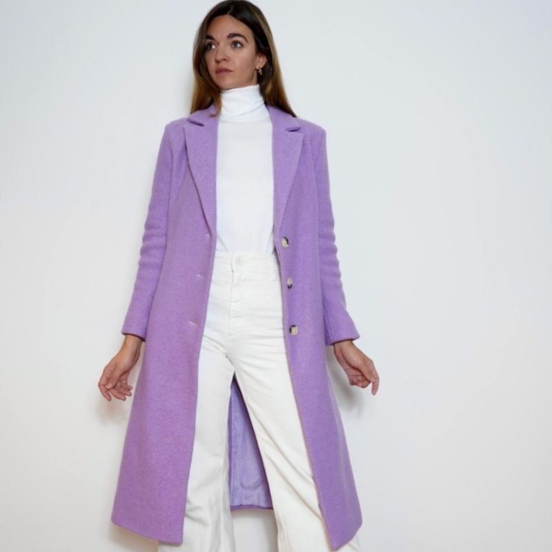 Arthur Lavender Boiled Wool Coat image