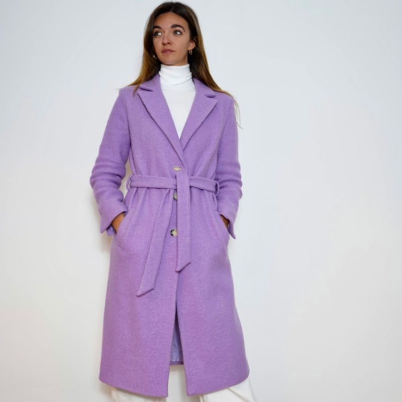 Arthur Lavender Boiled Wool Coat image