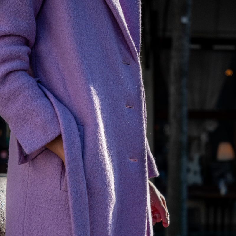 Arthur Lavender Boiled Wool Coat image