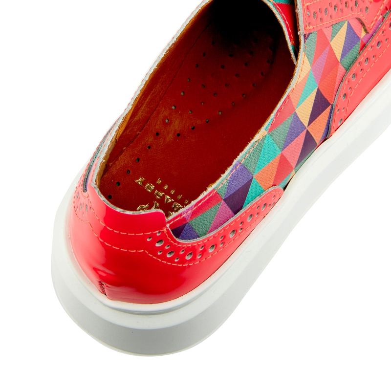 Artist Abba - Pink & Multi Triangle Print - Womens Designer Sneakers image