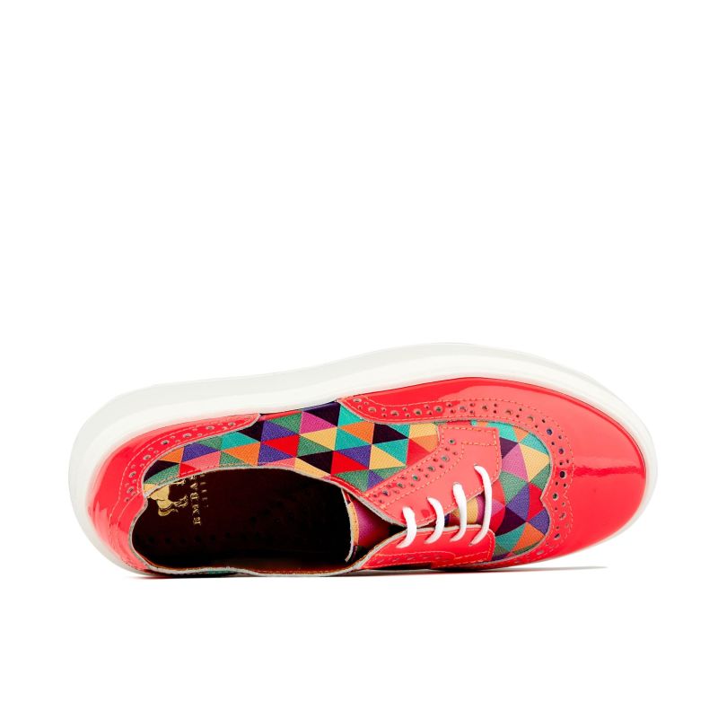 Artist Abba - Pink & Multi Triangle Print - Womens Designer Sneakers image