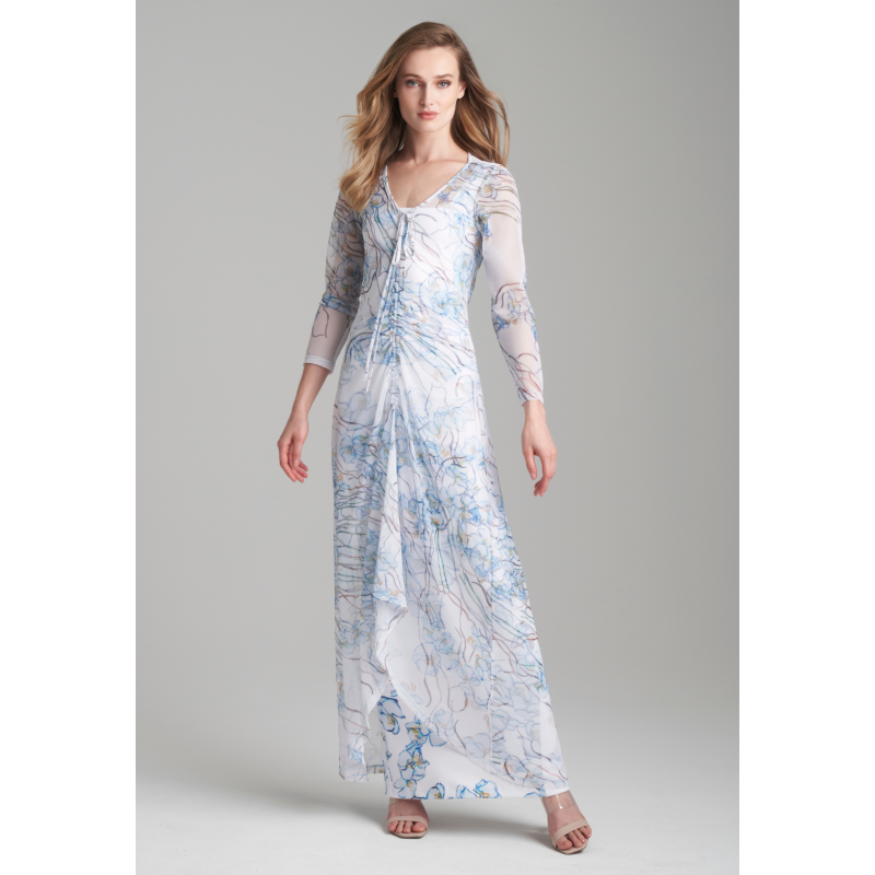 Asher Drawstring Sheer Dress In Dancing Orchid image