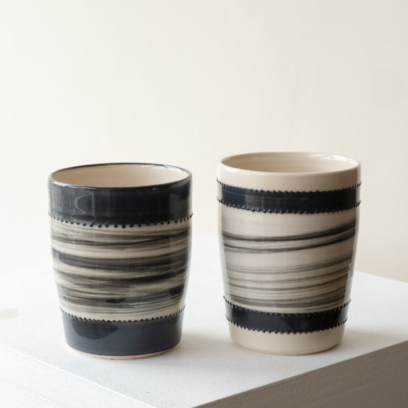 Ashley Sheekey Pair Of Slip Brushstroke Cups image