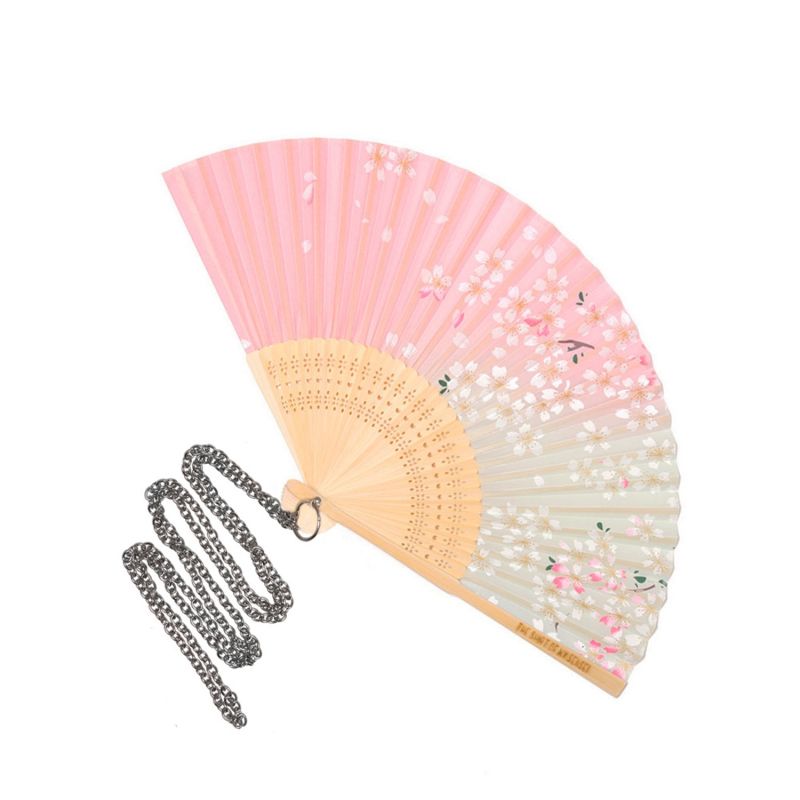 Hand Fan - Pink On A Chain image