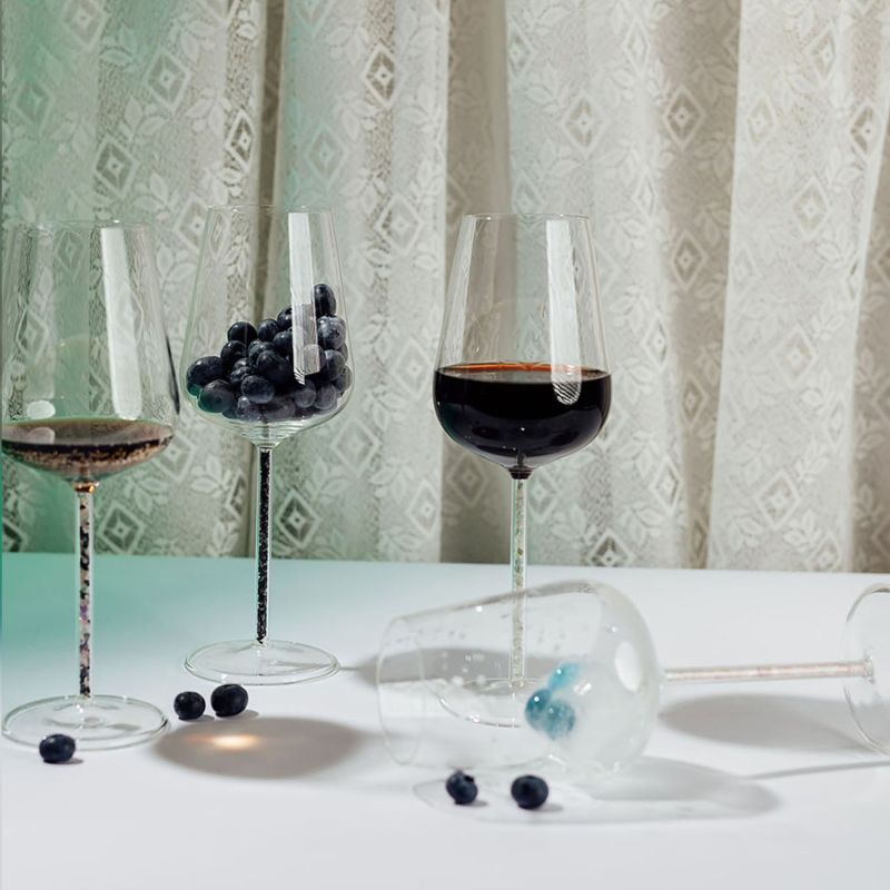 Assorted Crystal-Stemmed Wine Glasses - Four Piece