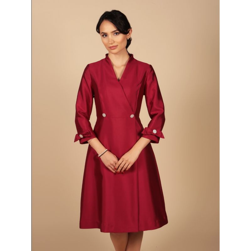 Astor 100% Wool & Silk Dress Coat In Rosa image