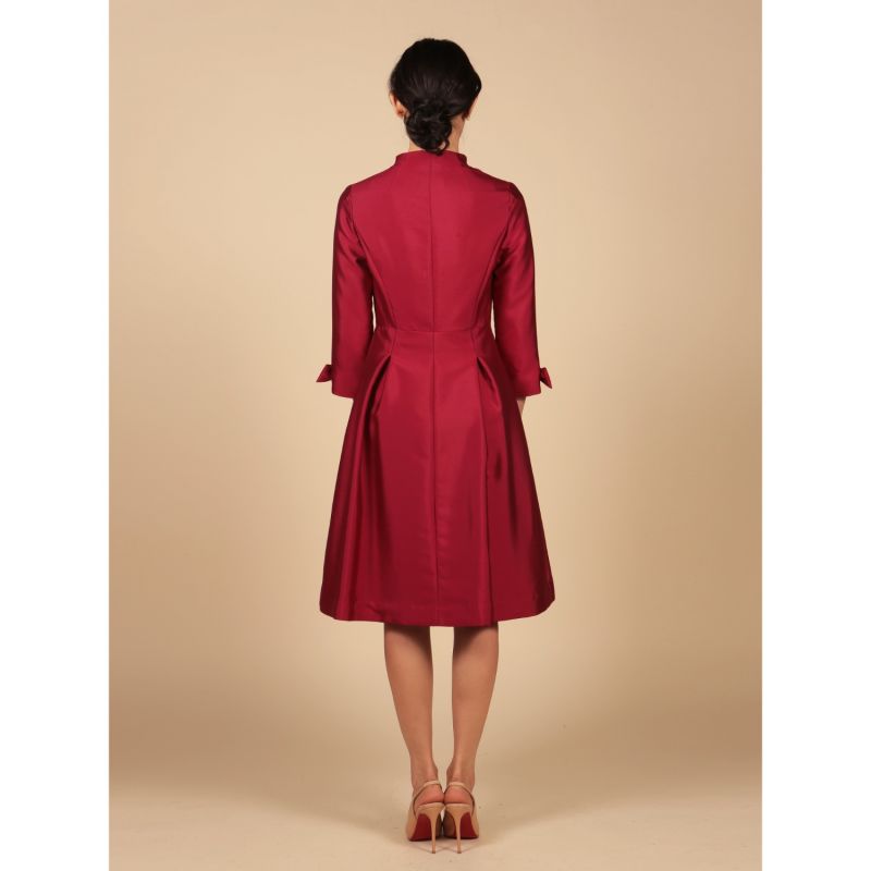 Astor 100% Wool & Silk Dress Coat In Rosa image