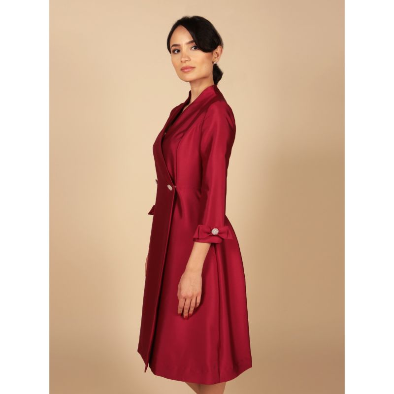 Astor 100% Wool & Silk Dress Coat In Rosa image