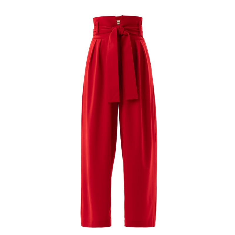 Red High Waist Straight Leg Culottes image