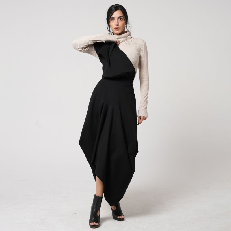 Asymmetric Black Skirt With Extravagant Detail | Metamorphoza | Wolf ...