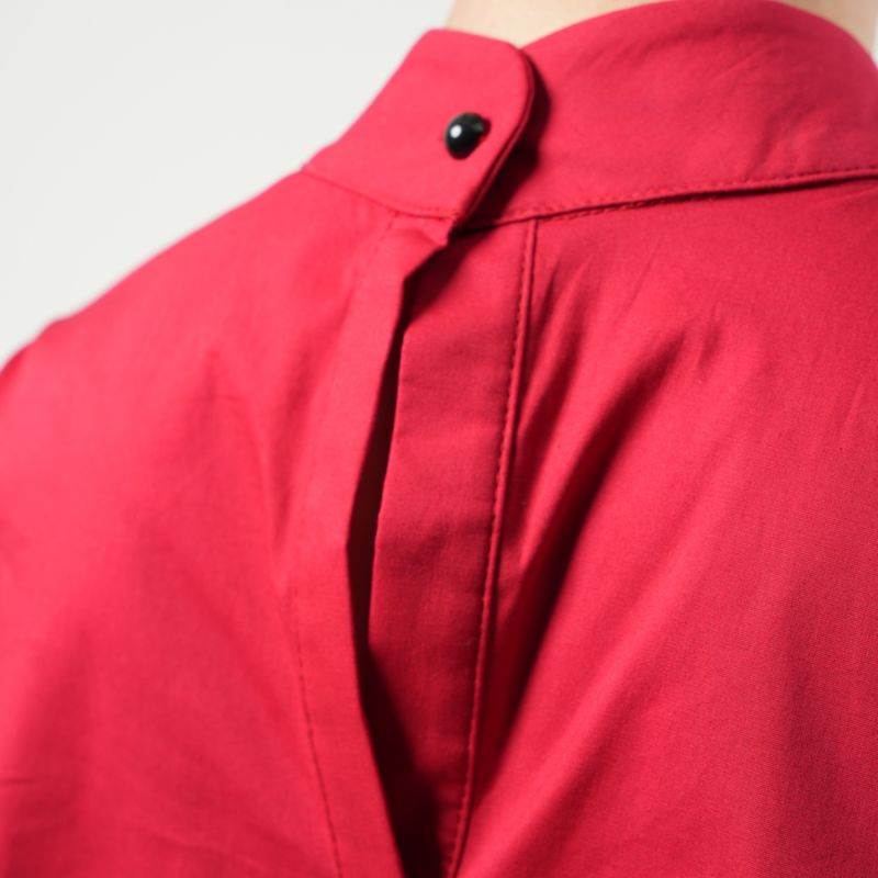 Asymmetrical Shirt in Dark Raisin Red