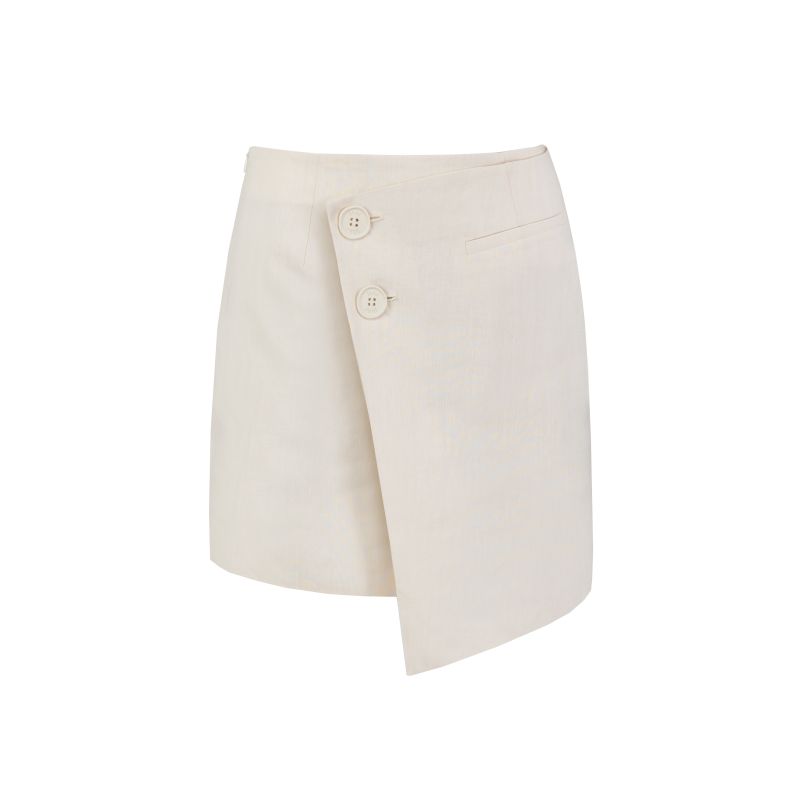 Asymmetric Mini Skirt In Sandy Beige image