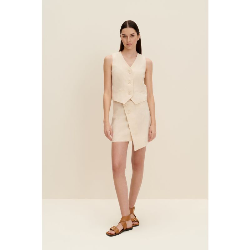 Asymmetric Mini Skirt In Sandy Beige image