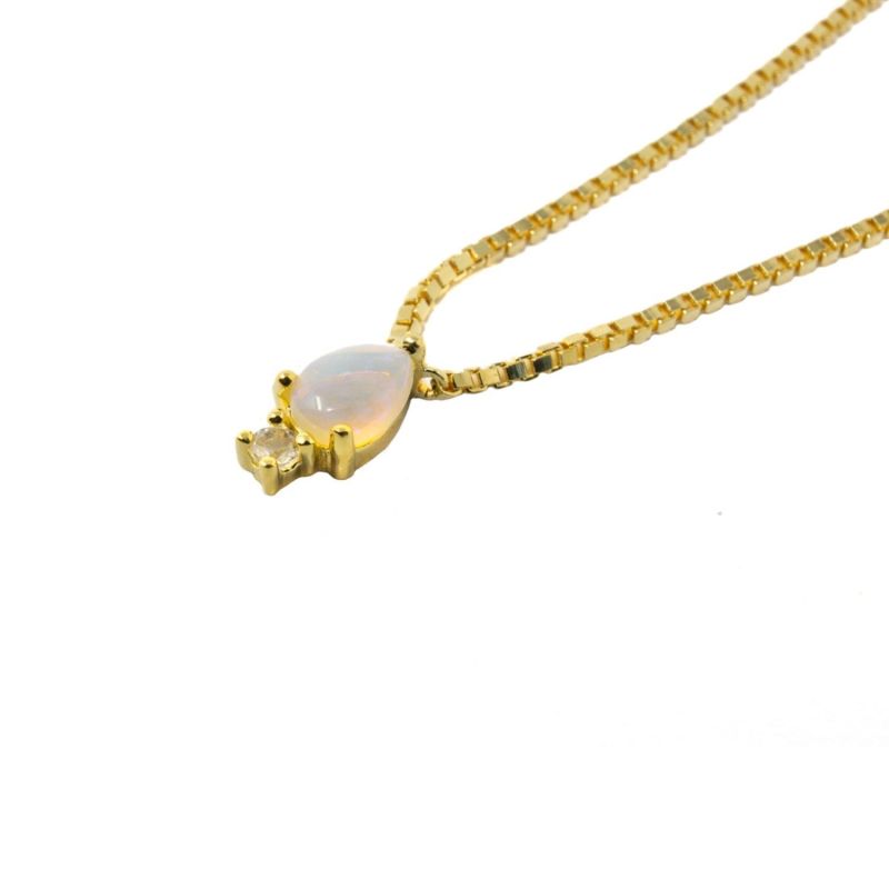 Atarah Necklace- Opal & White Topaz - Gold image