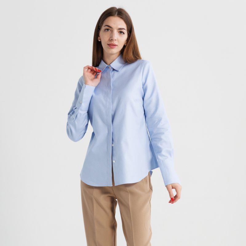 Attitude Shirt - Blue Twill in Mercerized Cotton image