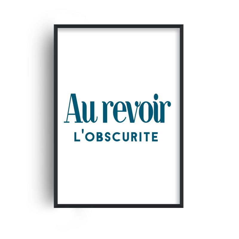 Au Revoir L'obscurite Goodbye Darkness French Retro GicléE Art Print - Blue image