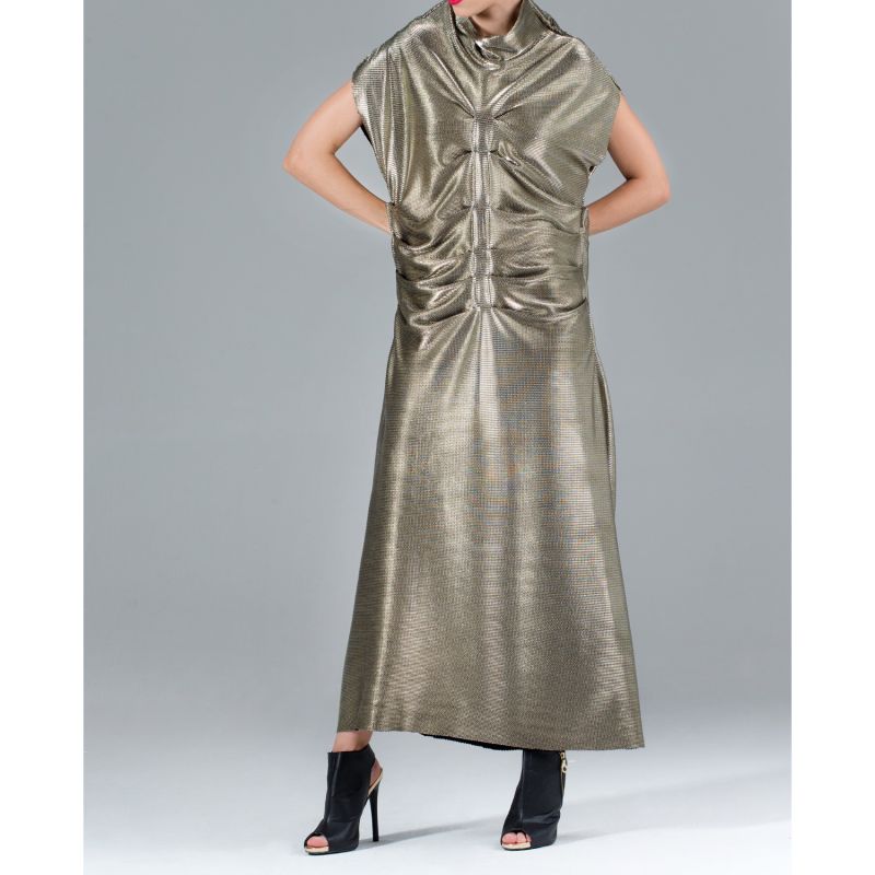 Metallic Front Pleated Dress image