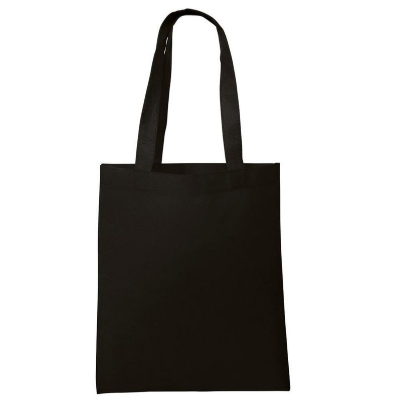 Black 'Happy Offline' Embroidered Tote Bag image