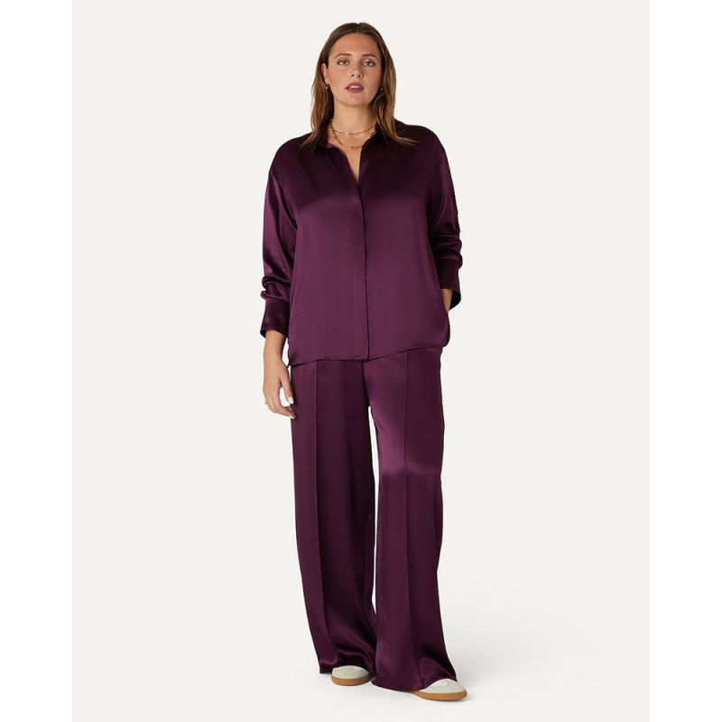 Garnet silk pajama set