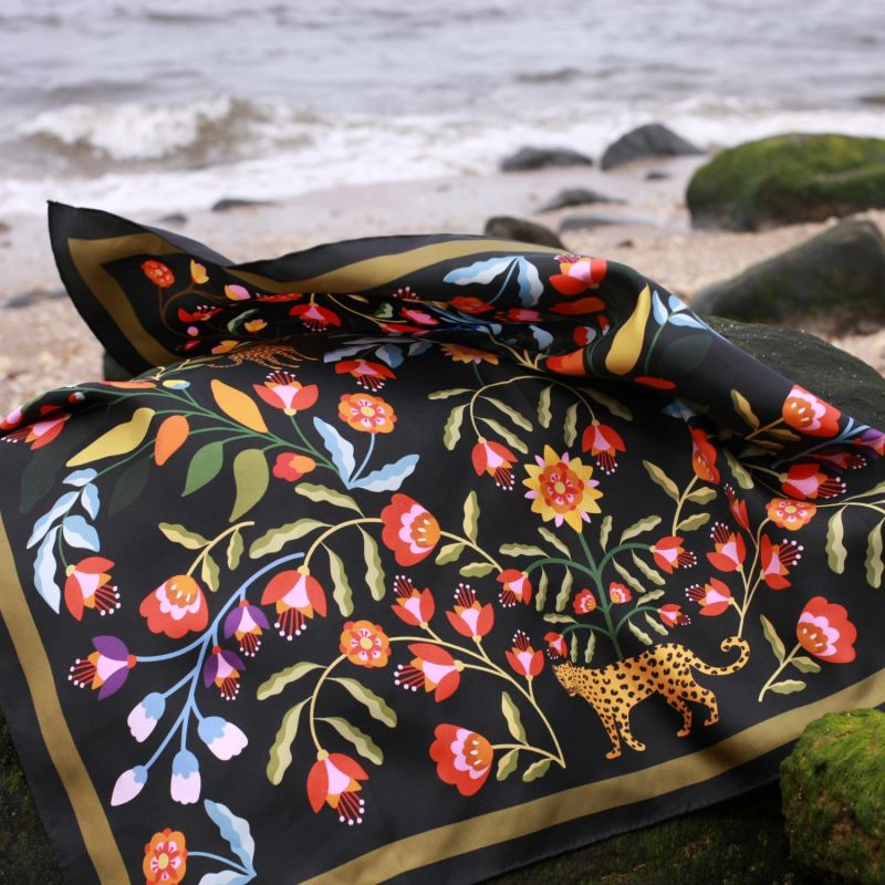 Double Sided Silk Scarf Of Night Imagination image