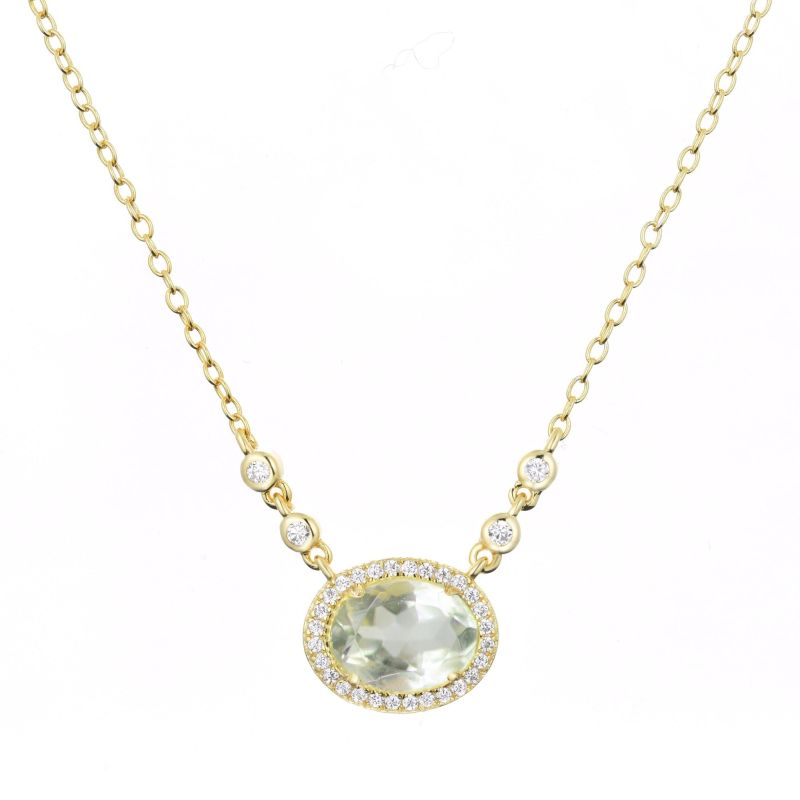 Aura Green Amethyst Gemstone Necklace image