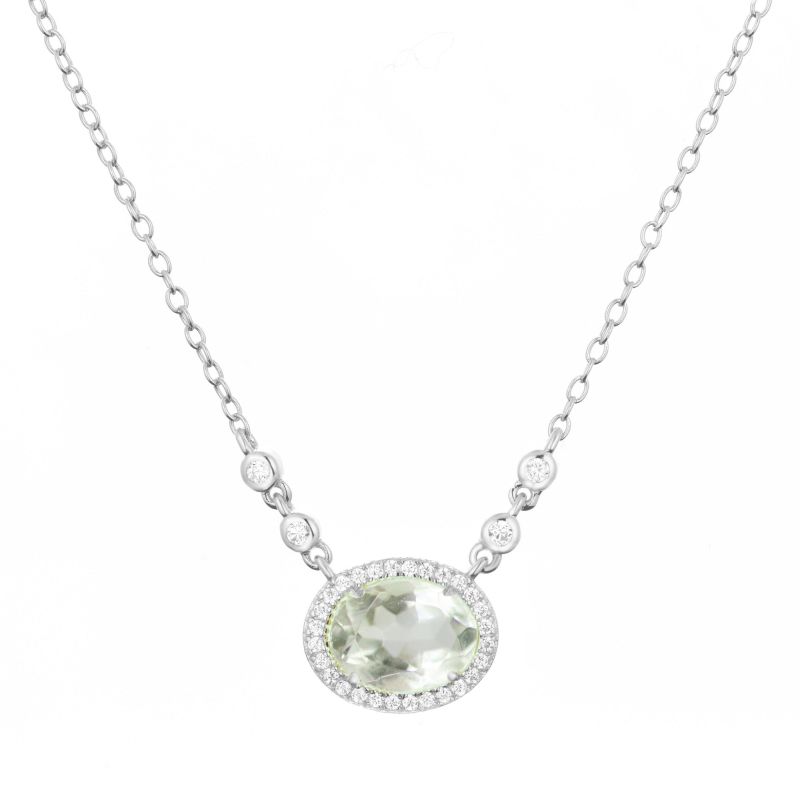 Aura Green Amethyst Gemstone Necklace image