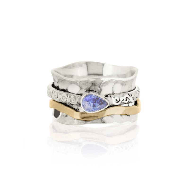Aura Magic Silver Spinning Ring & Bangle Gift Set - Tanzanite image